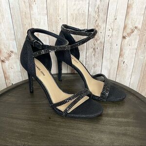 Gianni Bini Maycie Two “Black” Ankle Wrap Sandal/Heel Size 9 Women